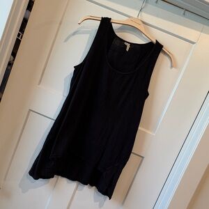 XCVI Black Asymmetrical Tank Top